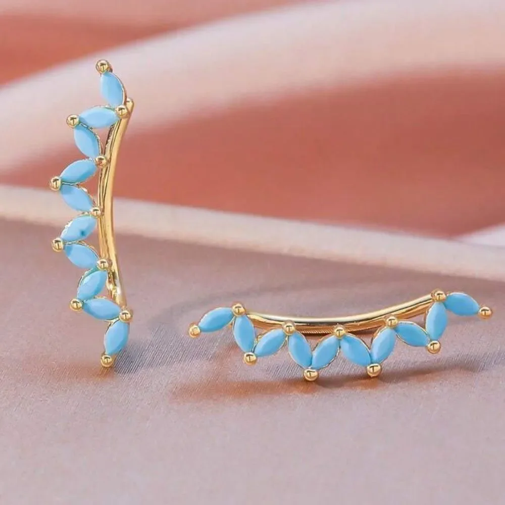 Blue Leaf Earrings M1366